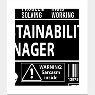 Sustainability Manager T Shirt - MultiTasking Certified Job Gift Item Tee Posters and Art